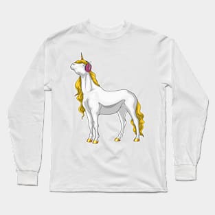 Unicorn Musician Headphone Music Long Sleeve T-Shirt